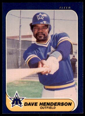 1986 Fleer Dave Henderson. . Seattle Mariners #465