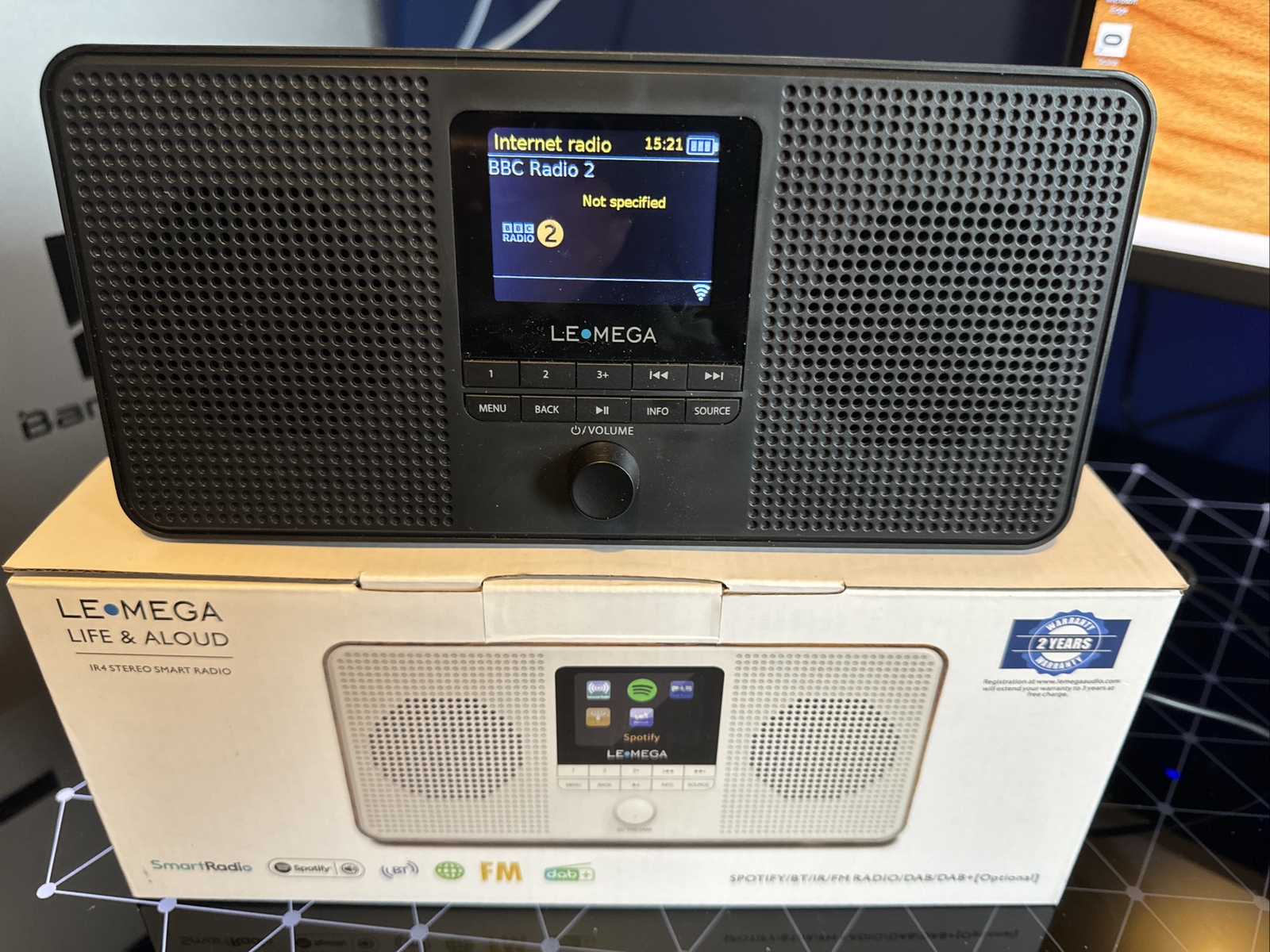 Radio Internet WiFi LEMEGA IR4S - DAB+/FM, Bluetooth, Spotify Connect, Sveglia, Portatile Con Batterie - Foto 2