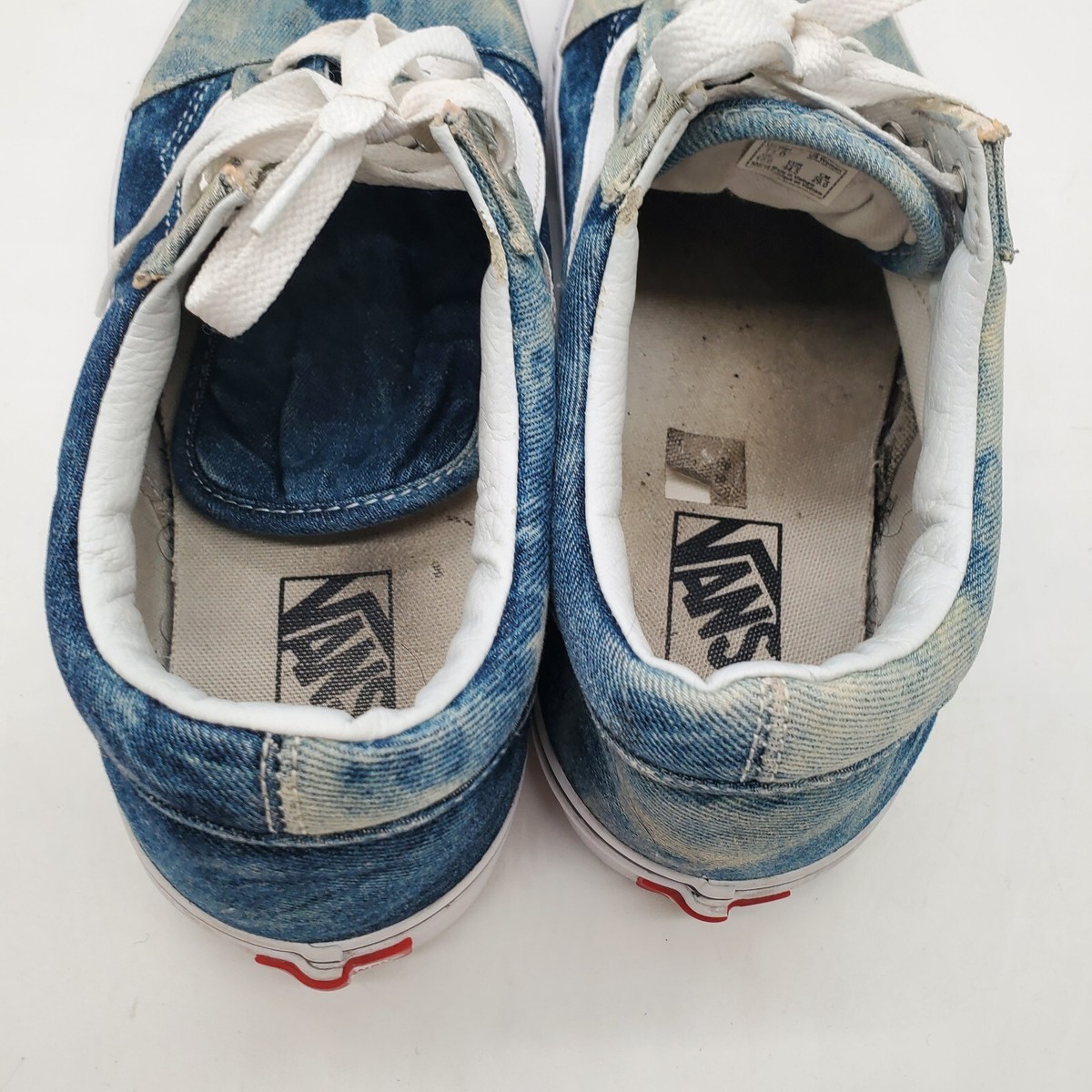 VANS Old Skool Denim Acid Wash Canvas Classic Skate Shoes Men Sz 7.5 Women Sz 9 Vans Jean Denim Acid Wash Old Skool Blue | Mercari main image 2