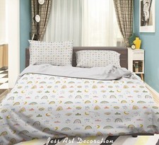 3D Rainbow Cloud Moon Kids Quilt Cover Set Duvet Cover Bedding Pillowcases