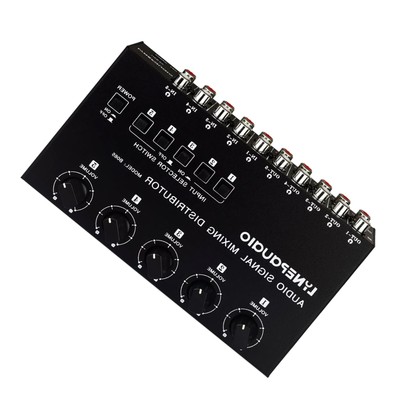 Mini 5-way Audio Splitter Stereo Switcher Box Sound Mixer for Club/StudioQP