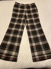 Vintage Country Britches Lambs Menswear Wool Red Green White Black Plaid Pants