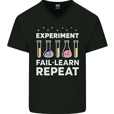 Wissenschaft Experiment Fail Wiederholen Chemie Geek Herren V-Neck Baumwolle