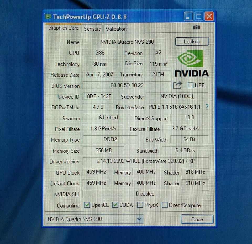 Windows 10 Dell Optiplex GX620 745 360 380 390 Tower Quadro Dual VGA Video Card - Image 2 of 2