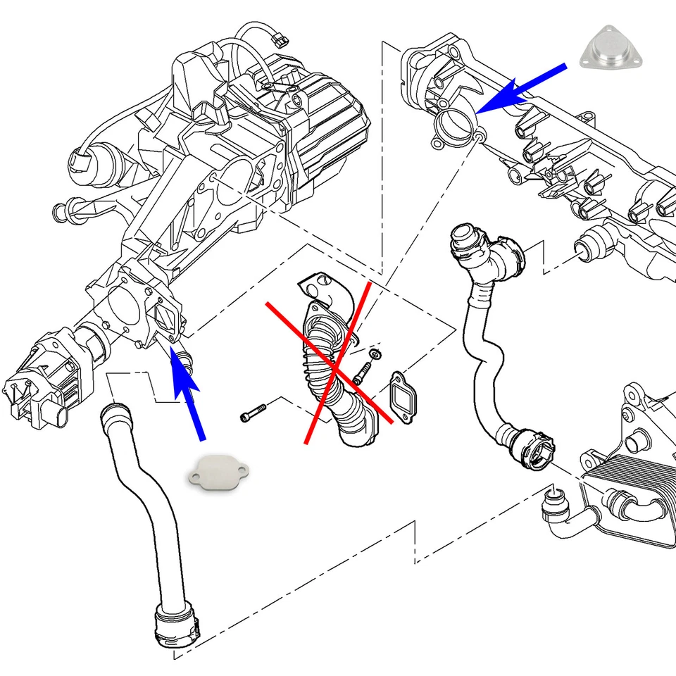 Kit guarnizioni EGR per Fiat Alfa Lancia Opel Suzuki Saab 1.6 2.0 JTD CDTI TTiD - Immagine 2 di 3