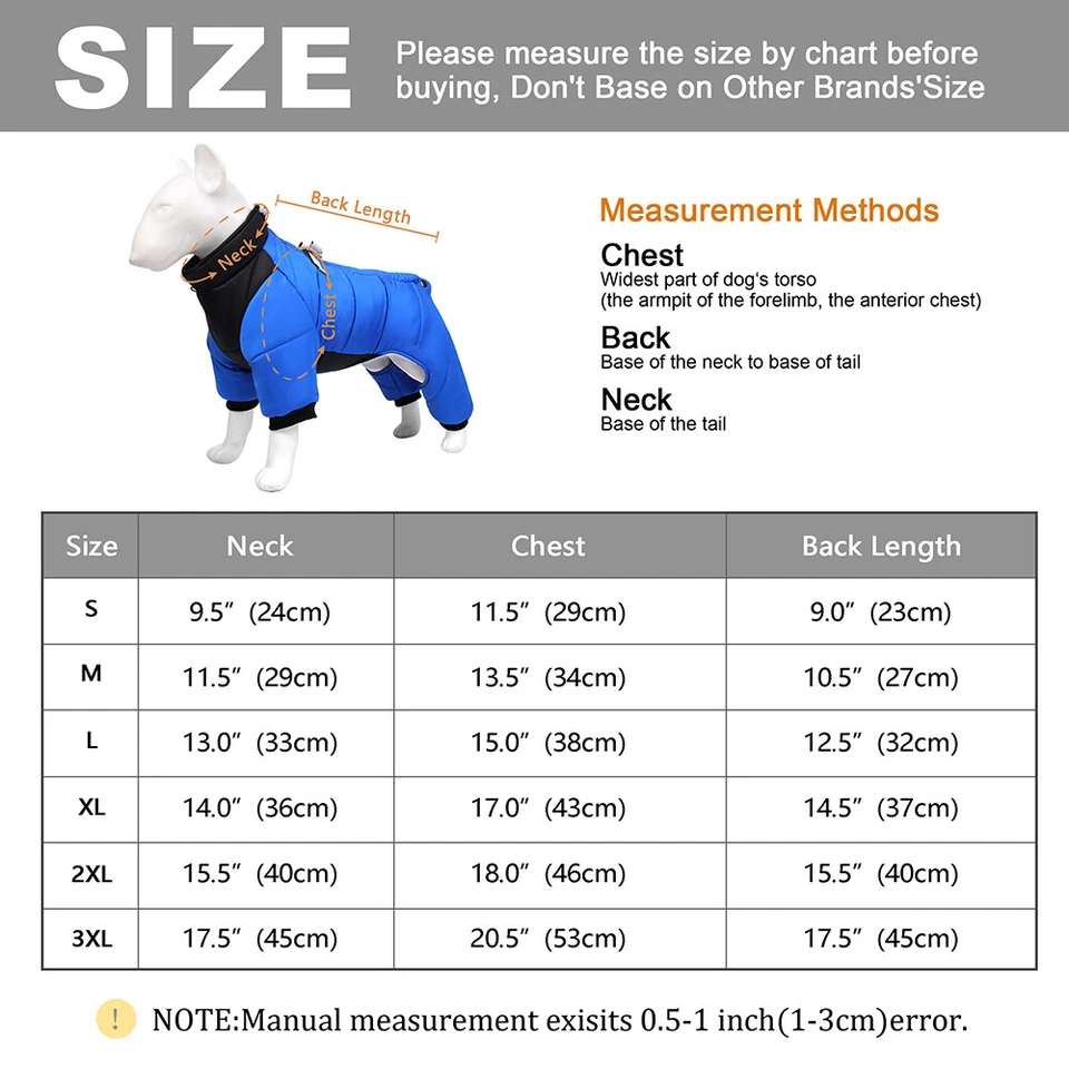 Winter Dog Jacket Coat Waterproof Warm Pet Snowsuit Jacket Puppy Hooded Clothes - Image 2 of 4