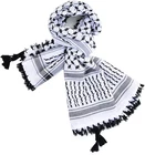 Keffiyeh Scarf Palestinian Shemagh Original Arab Kufiya White New Black