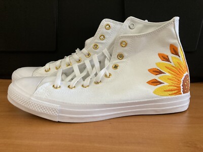 Sunflower Converse High Tops Converse Embroidered Yellow