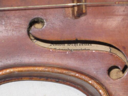 as-is antique violin Anton Schroetter Grigenbaumeister Bayern Germany w/ case - Picture 3 of 20