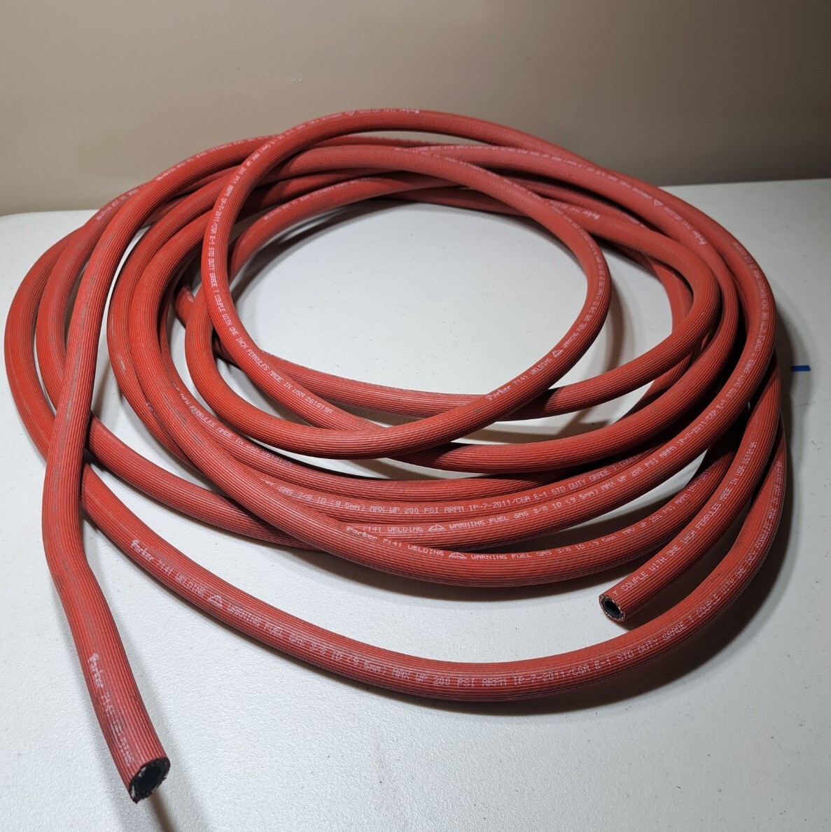 Parker 7141-38200 Welding Hose, 42 ft, Fuel Gas, 3/8" ID, Grade T, 200 PSI