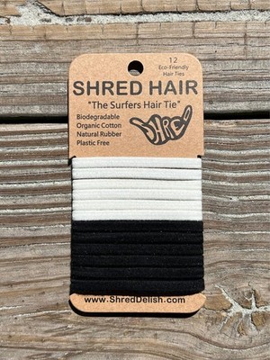 Shred Hair Ties | Biodegradable | Plastic Free | Eco Friendly | Mixed 12 Pack