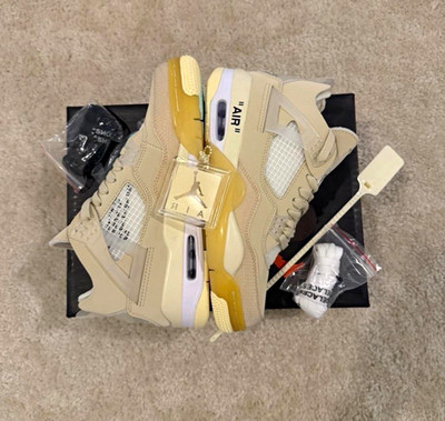 Jordan Air Jordan 4 Men's Mid Top Lace Up Beige Sneaker New w/ Box
