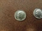 1963 Roosevelt Dimes, 90% Silver, Lot Of 2 Circulated Coins Free Shipping
