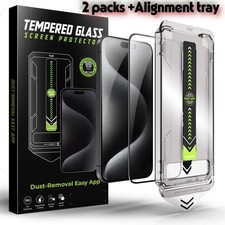 iPhone 17 16 Pro Max Screen Protector 2-Pack Tempered Glass Easy Alignment Kit