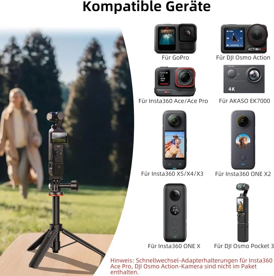 Selfie Stick Stativ für Actioncams 51cm Teleskop Reisestativ Halterung - Bild 4 von 4