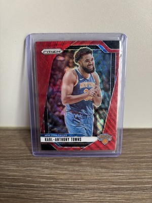 2024-25 Panini Prizm Basketball #141 Karl-Anthony Towns Red Sparkle