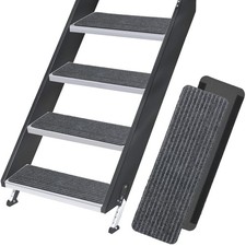 RV Step Covers 4 Pack Embossed Camper Stair Rugs Non Slip Carpet for Mobile H...