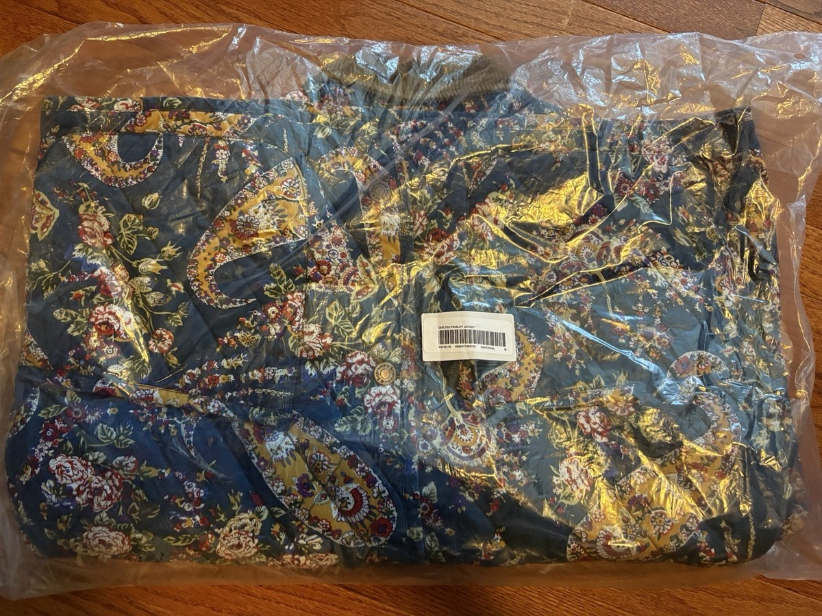 Size M - Supreme Quilted Paisley Jacket Navy FW'19 - New - IN HAND