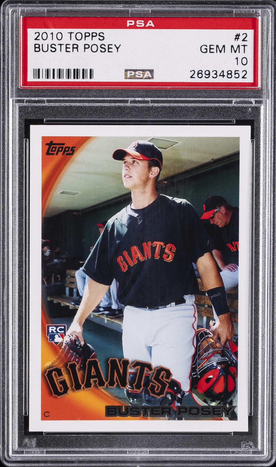 2010 TOPPS #2 BUSTER POSEY ROOKIE RC PSA 10