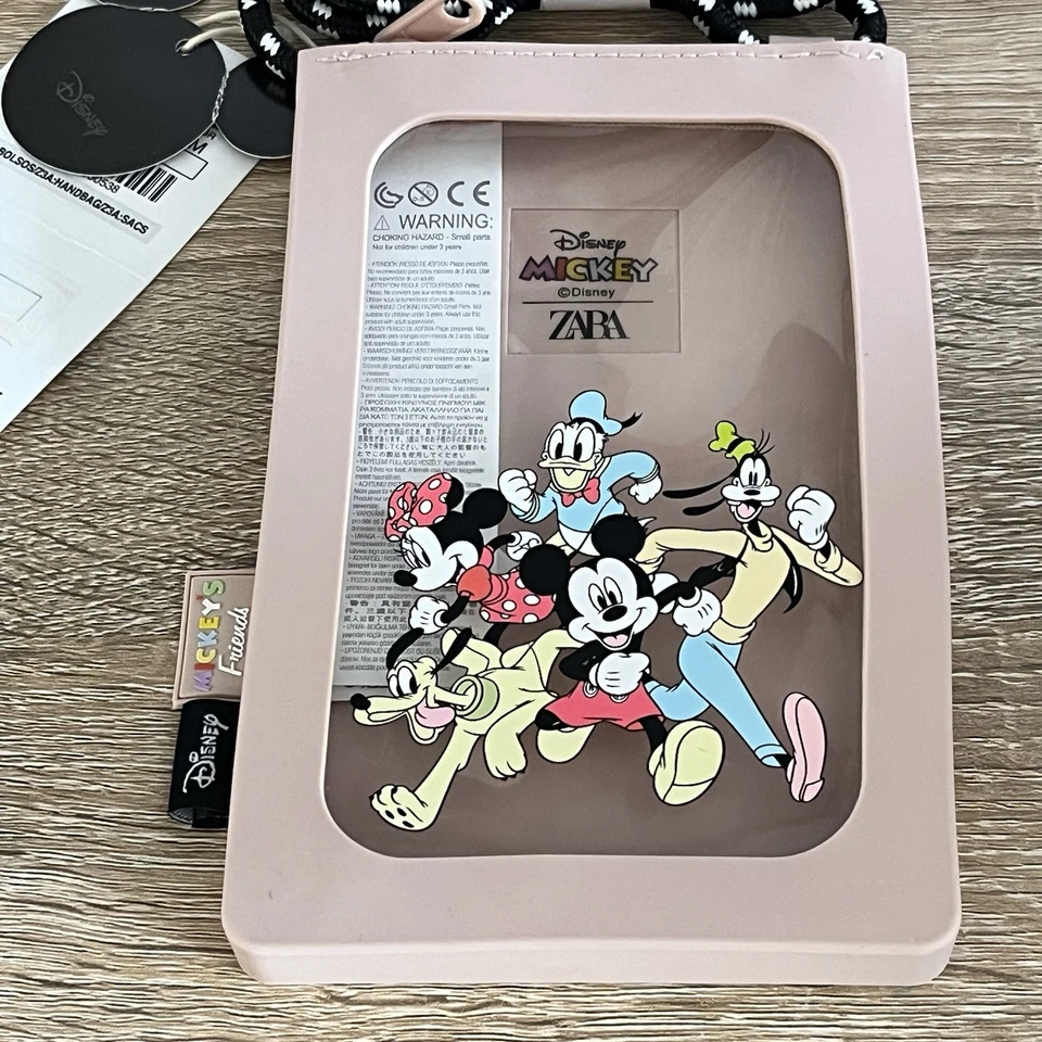Disney x Zara Mickey & Friends Crossbody Phone Bag Purse Pale Pink BNWT - Image 2 of 4