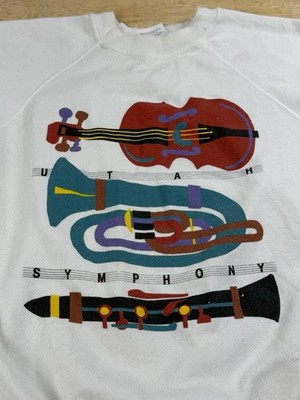 Vintage 90s Utah Symphony Raglan Sweatshirt Sz Medium Hanes 50/50 Music