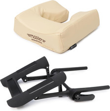 Ergonomic Dream Face Cradle  Memory Foam Pillow Set for Massage Tables Cream 
