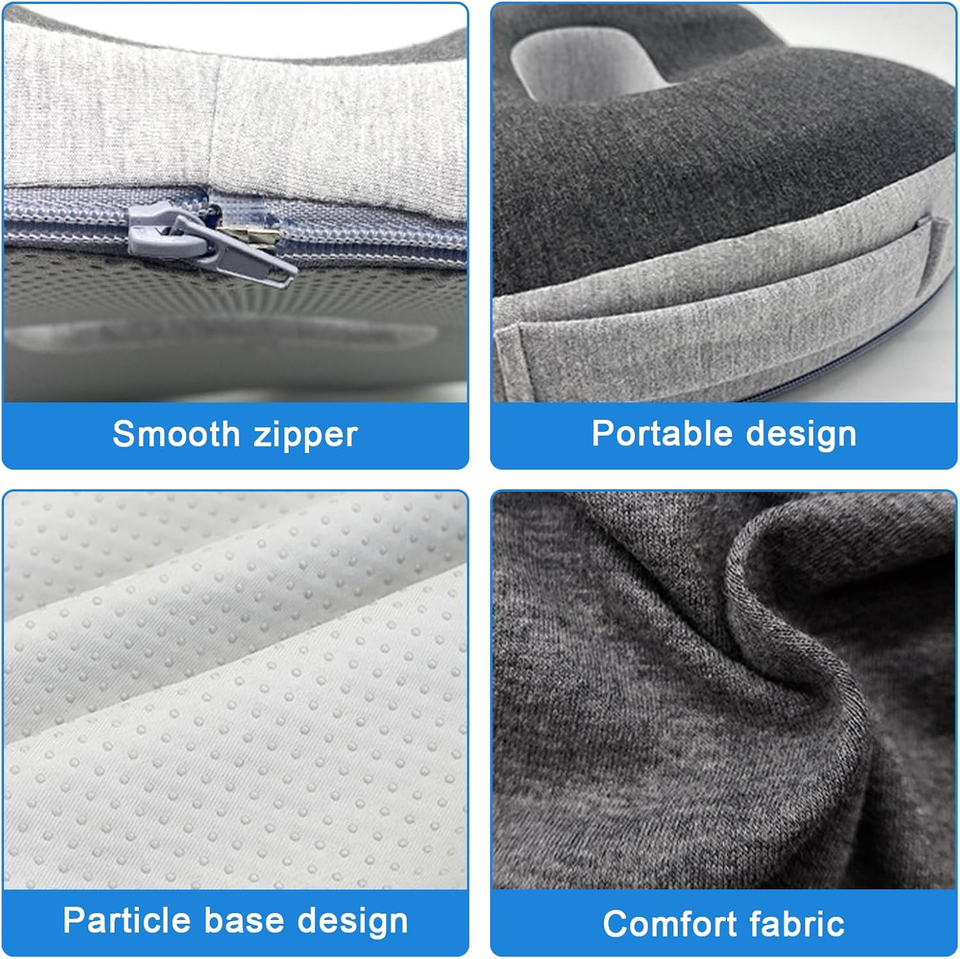 SNUGL Cuscino Ortopedico per Coccige in Memory Foam – Cuscino Seduta Ergonomico per Sedia Ufficio, Auto, Sedia a Rotelle – Supporto Lombare da Ufficio per Dolori al Coccige e alla Schiena