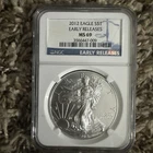 2012 Silver Eagle NGC MS69 Early Releases Blue Label