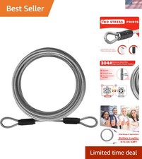 15ft Cut Resistant Stainless Steel Security Cable Lock - Versatile 8inch Wire
