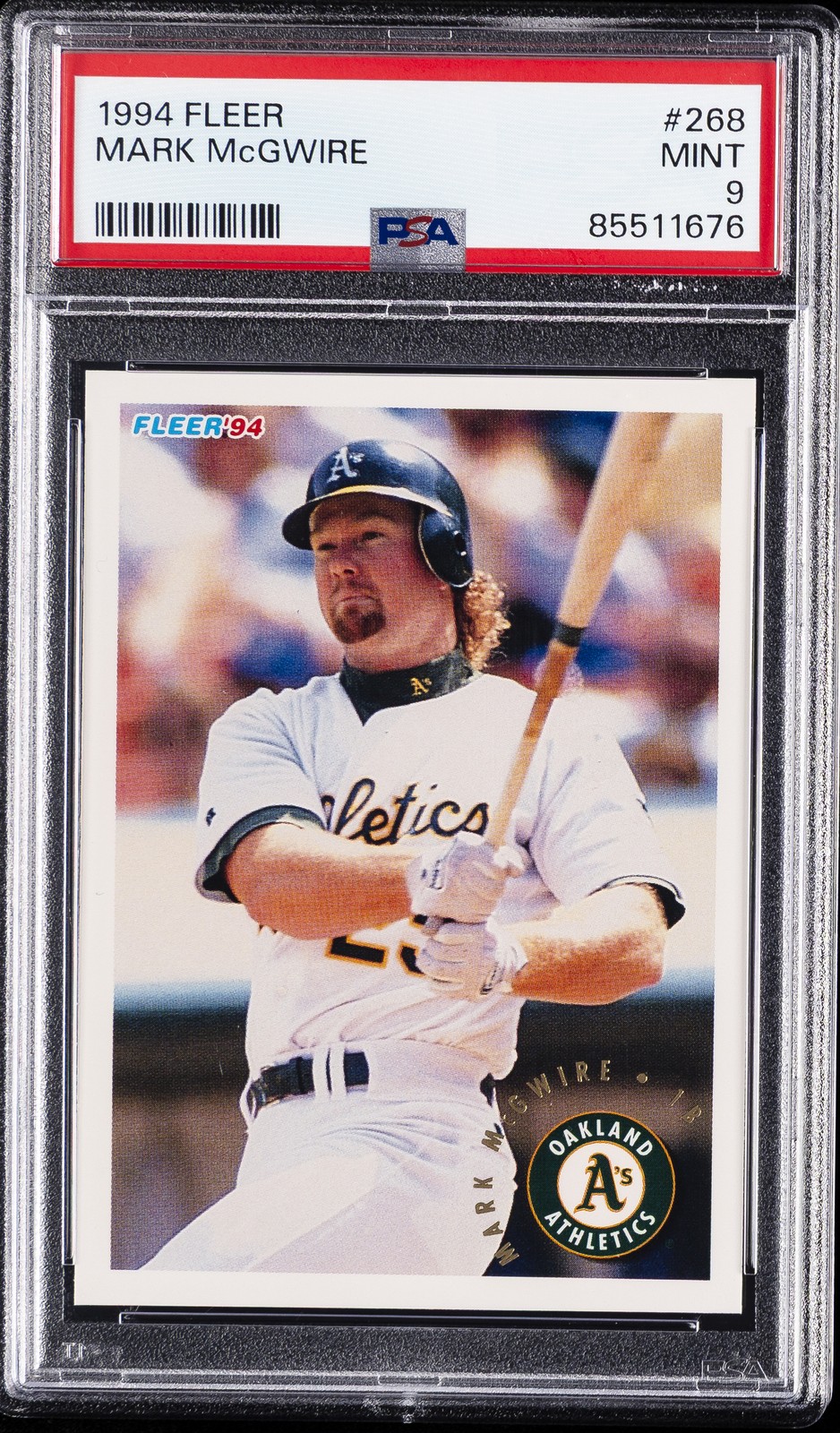 1994 FLEER #268 MARK MCGWIRE PSA 9