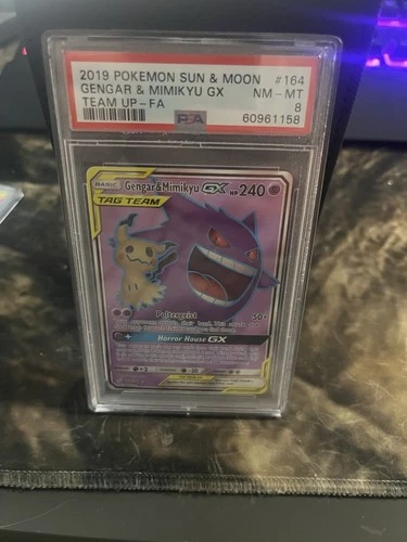 2019 Pokemon Sun & Moon Team Up Gengar Mimikyu GX #164/181 PSA 8