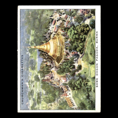 Shwe Dagon Pagoda Burma #23 1939 Churchmans Cigarettes Wings Over The Empire MLB