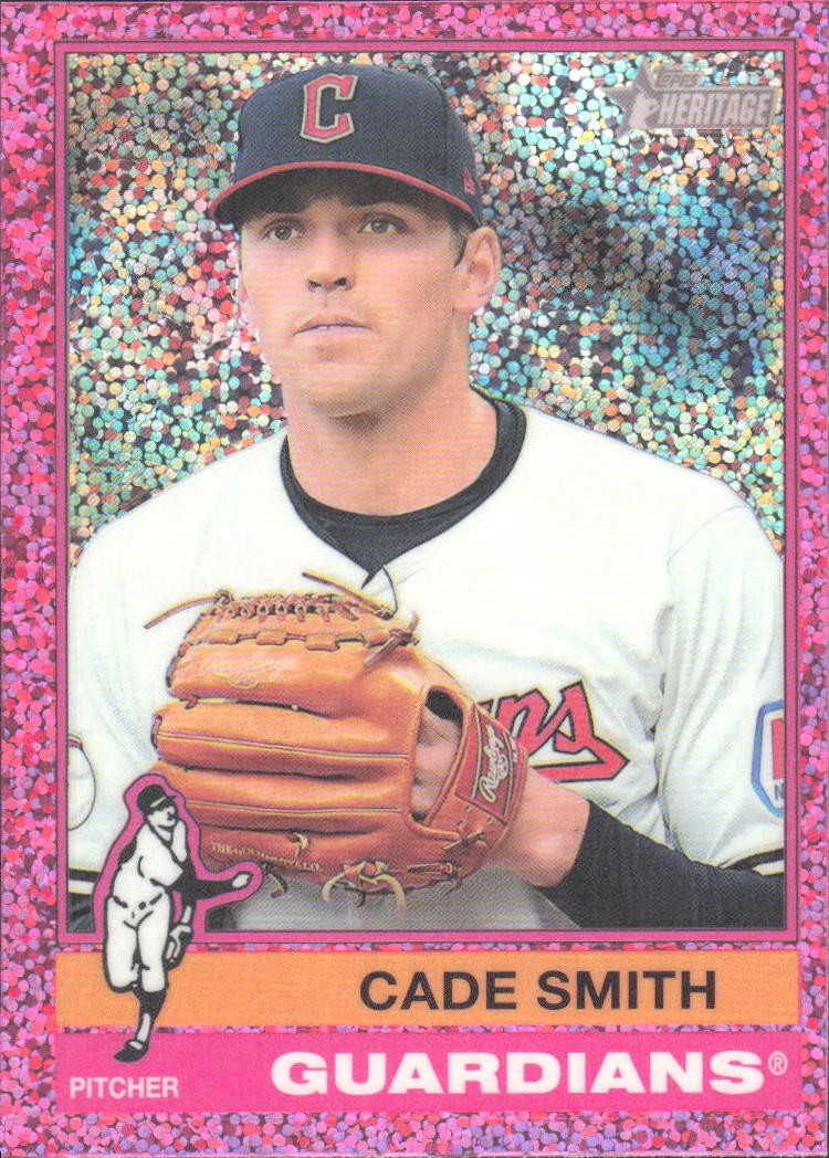 Cade Smith 2025 Topps Heritage Chrome Pink Sparkle Refractor #307
