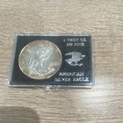 U.S. Mint American Silver Eagle 1 Troy Oz 0.999 Fine Silver Coin in Display Case