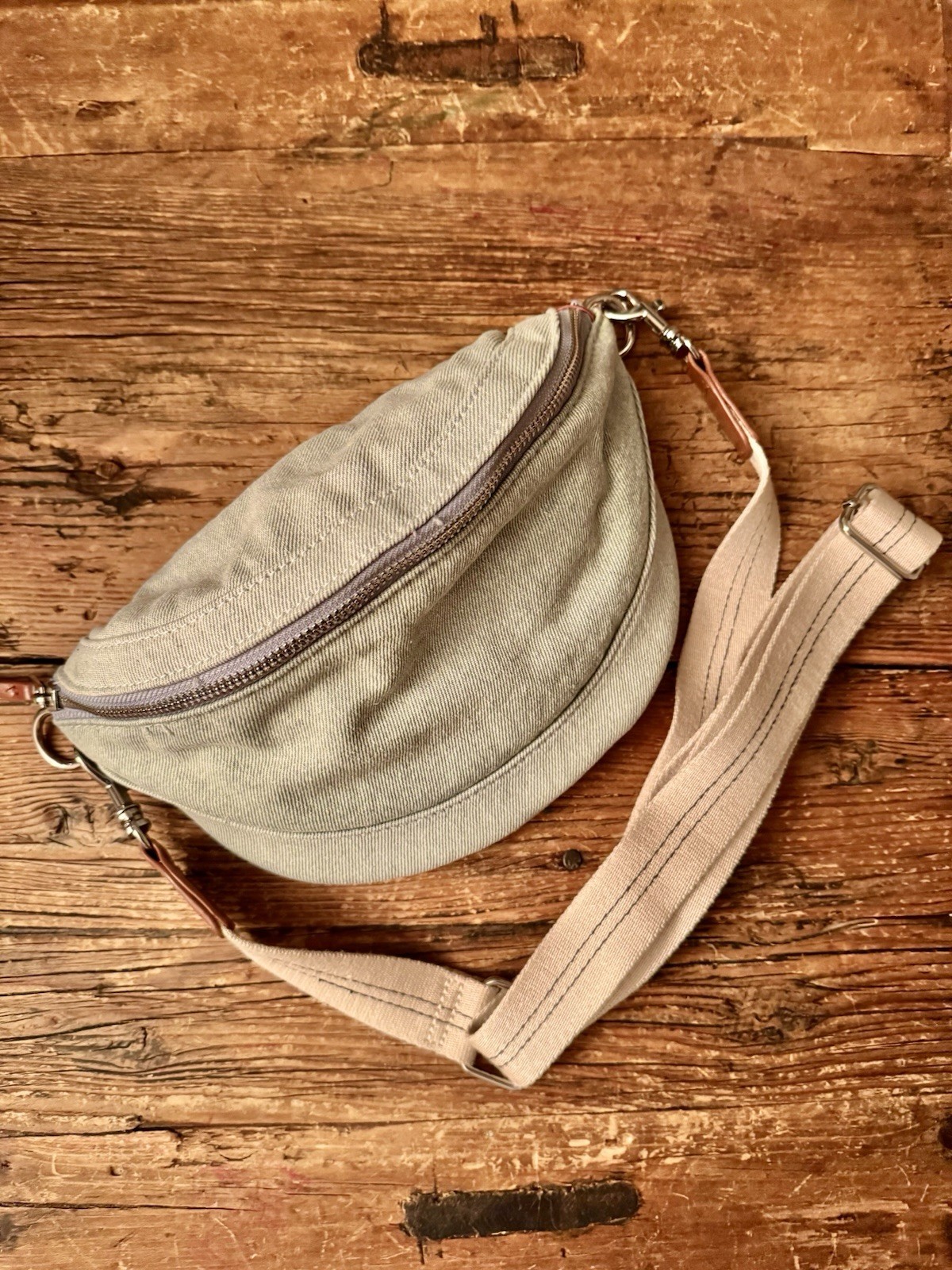 Universal Thread Light Denim Zip Pocket Fanny Pack - image 1