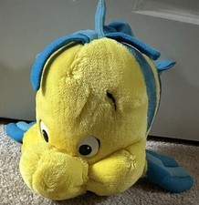 Vintage 90's Disney Parks The Little Mermaid Flounder 14" Stuffed Animal Plush