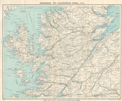 SCHOTTISCHES HOCHLAND. Caledonia Kanal Skye Ross & Cromarty. WARD LOCK 1930 Karte