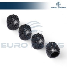 4x Black Bling Valve Stem Capssparkly Crystal Rhinestone Tire Dust Cover Set 4x Black Bling Valve Stem Capssparkly Crystal Rhinestone Tire Dust Cover Set