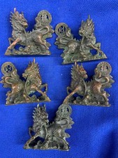5Pcs WOW Chinese Bronze Hand Made *Beast Kylin* Statues