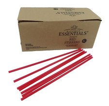 Large Red Plastic Stir Straw Sip Stirrer For Coffee And Cocktail 8" 500 B