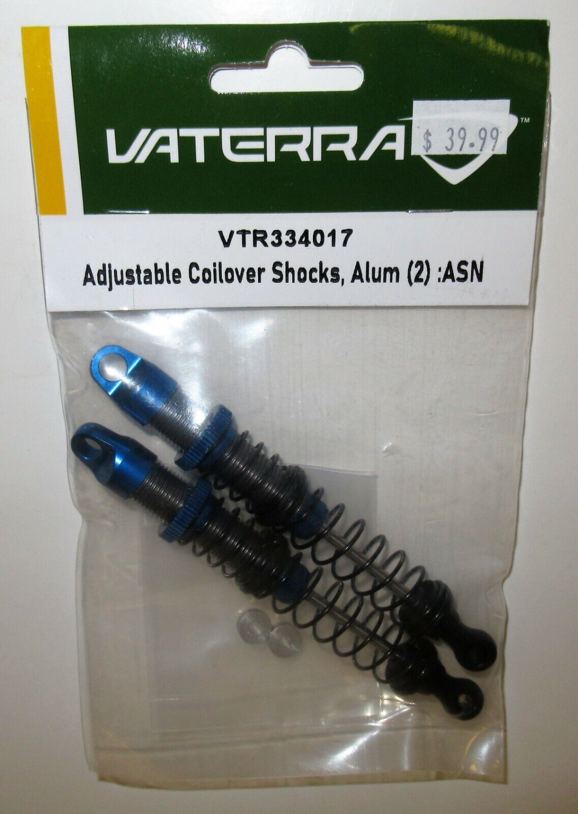 Vaterra Aluminum Adjustable Coilover Shocks (2): Ascender #VTR334017 NIP