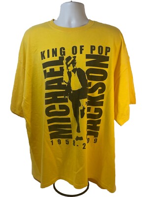 Michael Jackson King Of Pop 1958-2009 Shirt Men 3XL Yellow Short