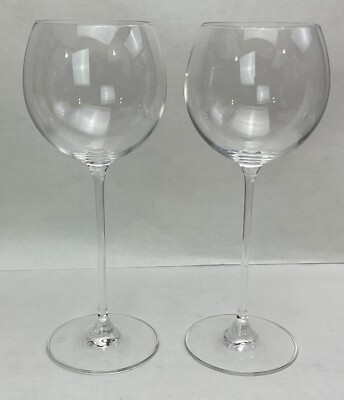 Hard to Find Pair TALL RONA SLOVAKIA WINE GLASSES -9'' Excellent