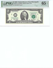 2003 $2 Federal Reserve Note FR1937-I* PMG 65 EPQ, Minneapolis S/N I01240748*!!!