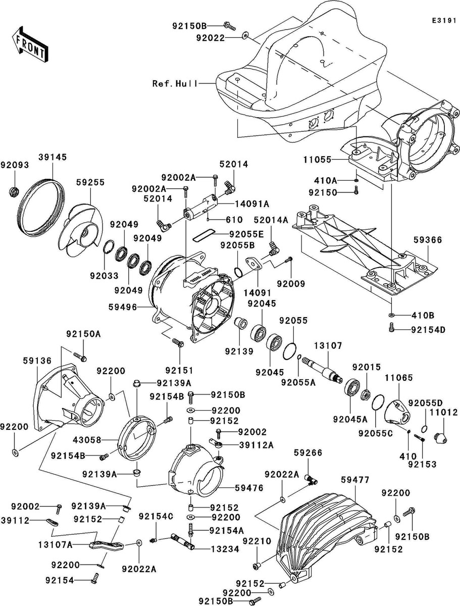 Kawasaki ULTRA300X'12 OEM section (Jet-Pump) parts Used Kawasaki ULTRA300X'12 OEM section (Jet-Pump) parts Used