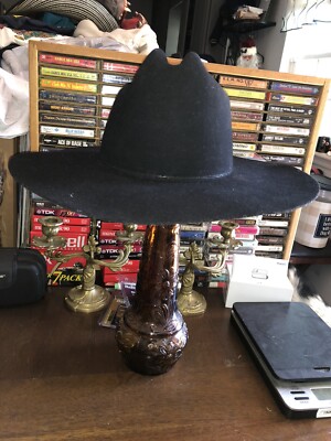 Artel Cowboy Hat Black Men's 7 1/8 Fur Blend Vintage