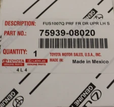 NEW OEM 2021-2025 Toyota Sienna Front Left Upper Black Out Tape 75939-08020