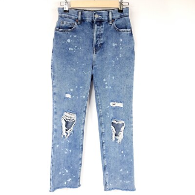 Pacsun Womens Jeans 25 Blue Straight High Waist Ripped Denim