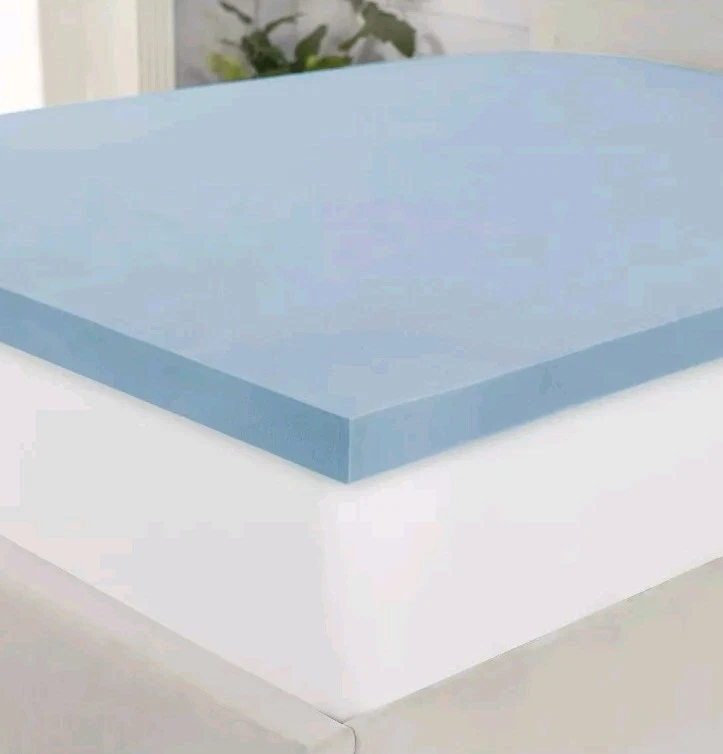 Mainstays 3" Memory Foam Mattress Topper Size Queen Blue. Box Slightly Damaged  - Image 4 of 4