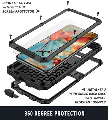 Wasserdicht Gorilla Glas Metall Etui Abdeckung für Samsung S22 S23 S24 S25 Ultra